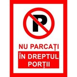 Placuta nu parcati in dreptul portii